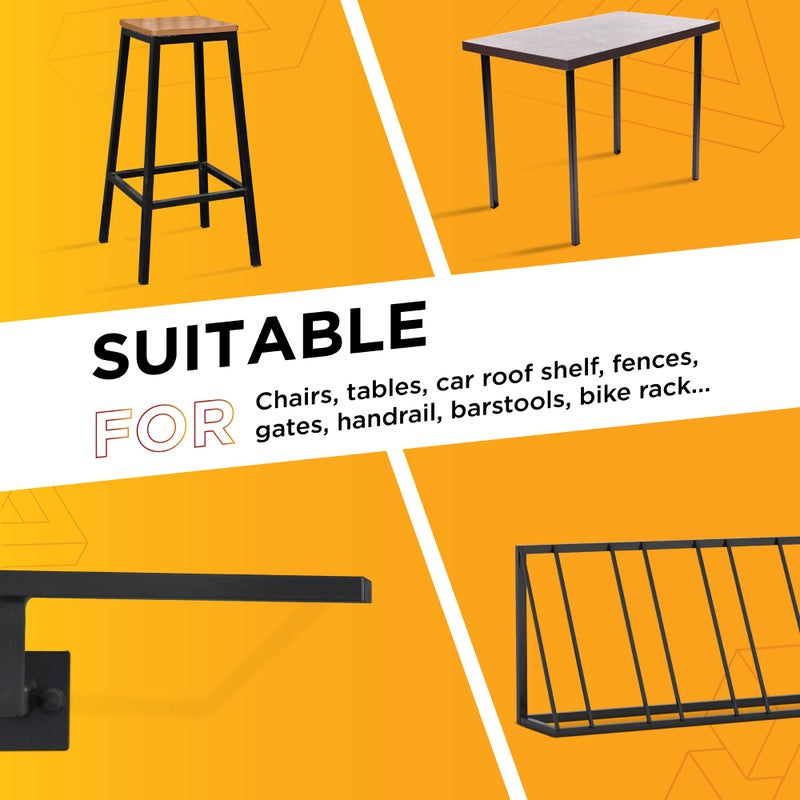 Prescott Plastics 2â€ (50.8mm) Outer Perimeter Ribbed Plastic Hole Caps, Square Black Metal Tubing End Caps, Strong Furniture Leg Inserts, Impact & Weather Resistant, Made in The USA - 50 Pack - Image 5